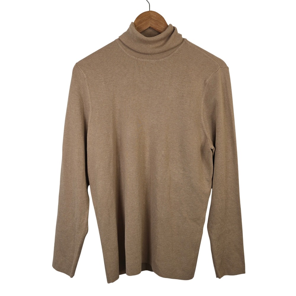 Chico's Rachel Turtleneck Sweater Heather Arabian Camel Size 3 NWT Timeless